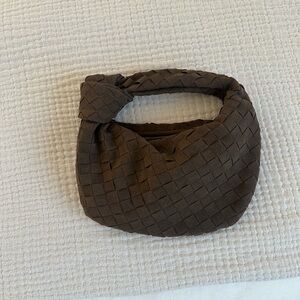 Brown Woven Handbag